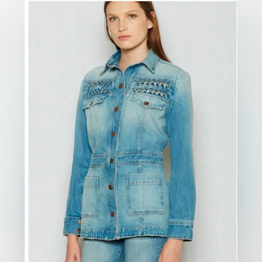 Current/Elliott Long Button Down Smocked The Fest… - image 2